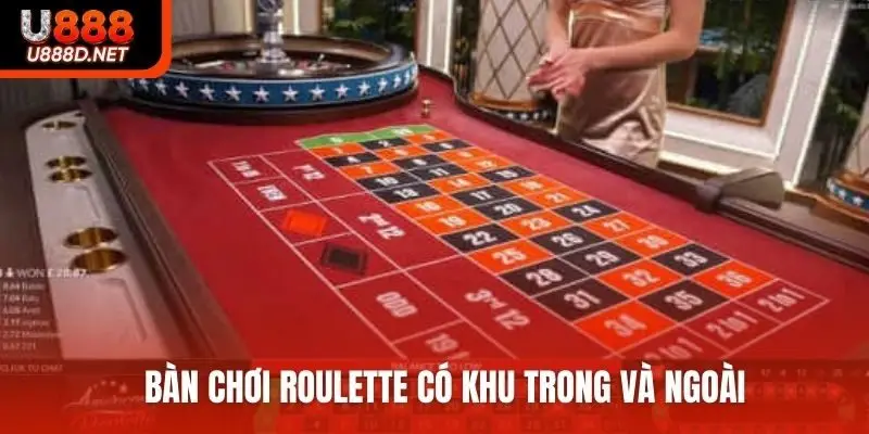 Bàn chơi Roulette có khu trong và ngoài