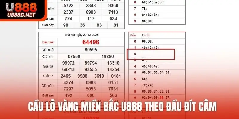 Cầu lô vàng miền Bắc U888 theo đầu đít câm