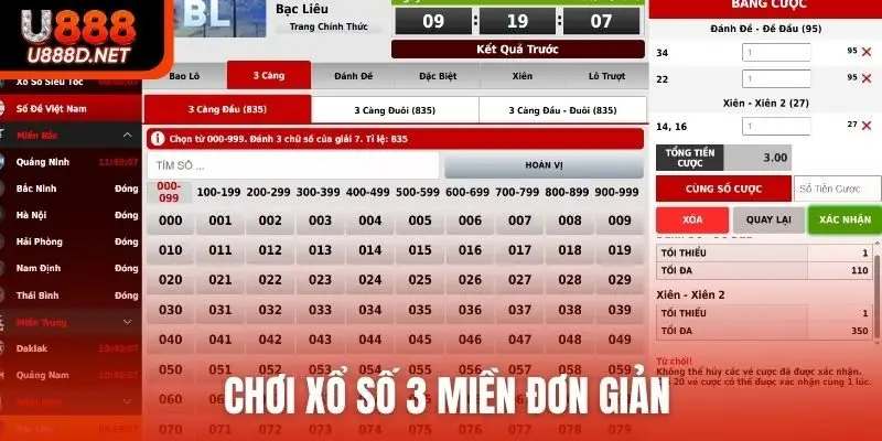 Chơi xổ số 3 miền đơn giản