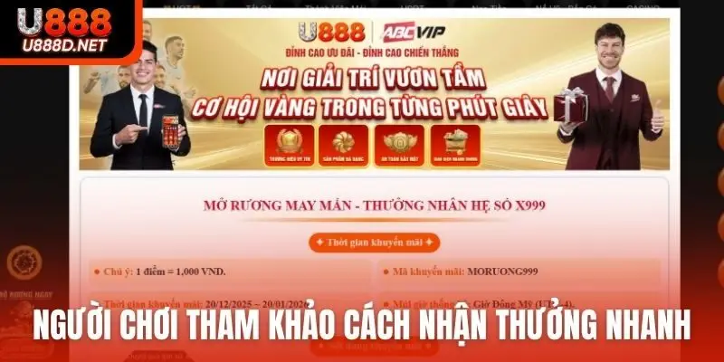 Người chơi tham khảo cách nhận thưởng nhanh tại U888